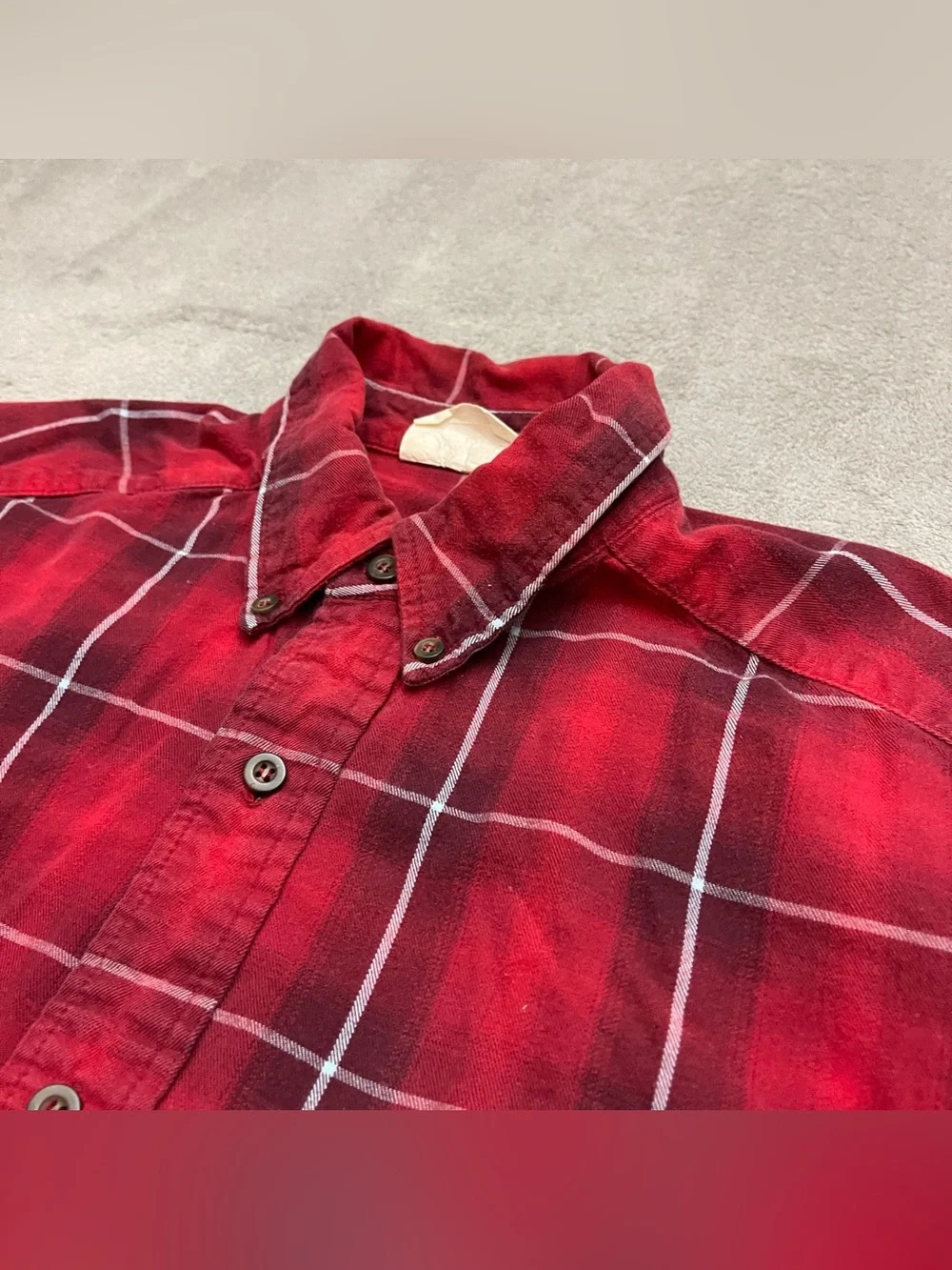Vintage Eddie Bauer Red Flannel Shirt (Prototype Pattern Department Sample) Sz M